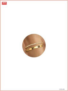 18K Gold Plated Bracelet Set Bangle Tennis Stack Waterproof